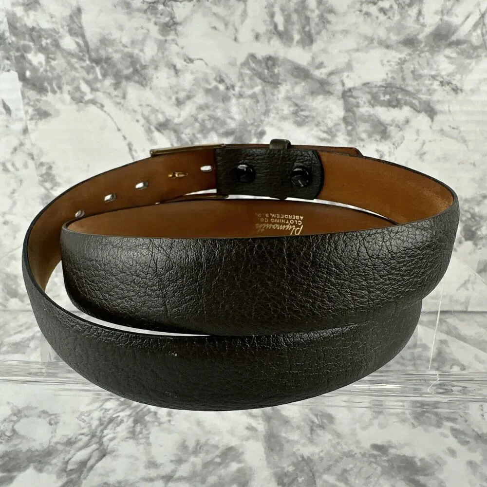 Vintage‎ Plymouth Brown Glove Tanned Grasso Grain Leather Dress Belt Size 34